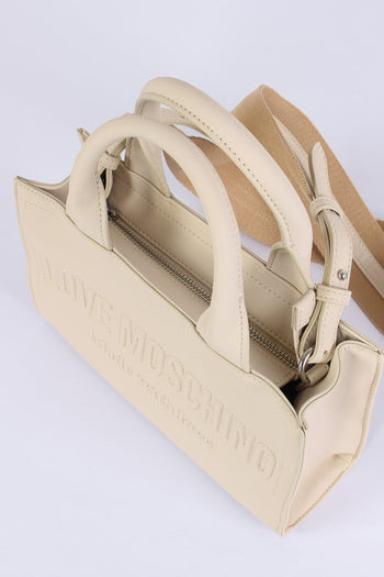 Mini Shopping Rigida Lettering Avorio - 6