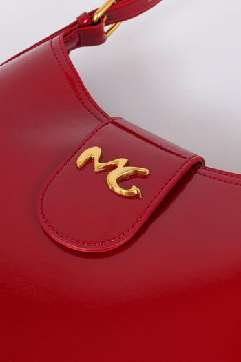 Borsa Mezzaluna Media Vernice Rosso Cheri - 7