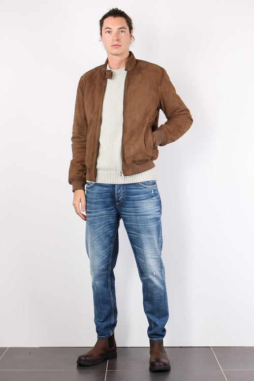 Giubbotto Bomber Scamosciato Brownish - 2