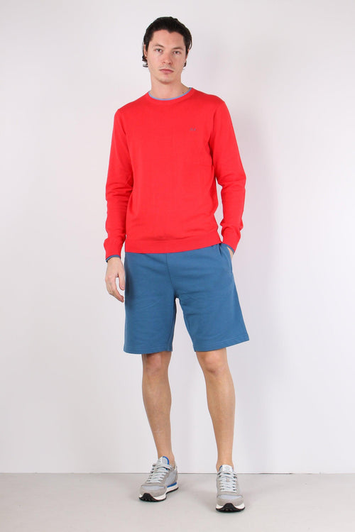 Girocollo Cotone Profilo Rosso