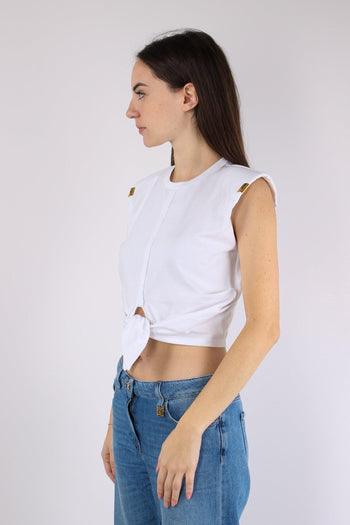 T-shirt Smanicata Nodo Gesso - 8