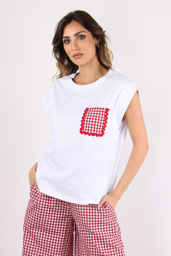 T-shirt Taschino Vichy Bianco/rosso - 2