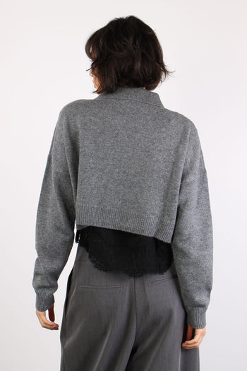 Tipicocardigan Pizzo Staccab Grigio/nero - 3