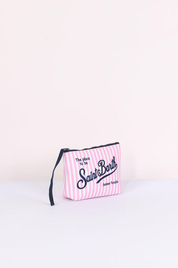 Aline Pochette Righe Mini Rosa/bianco - 5