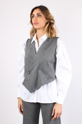 Gilet Assimetrico Resca Grigio - 6