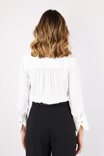 Camicia Corta Logo Taschino Avorio - 3