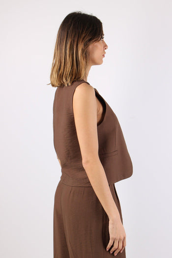 Gilet Abbottonatura Asimmetric Moro - 6