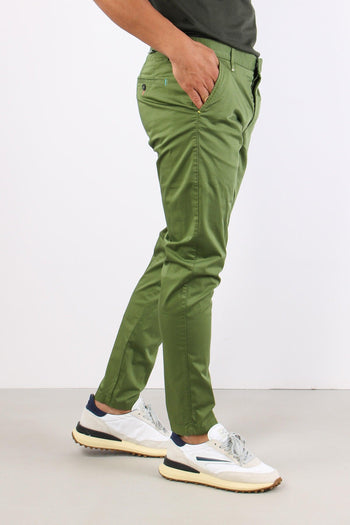 Pantalone Chino Rasatello Verde Scuro - 3