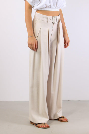 Pantalone Multi Pences Cintura Sabbia - 6