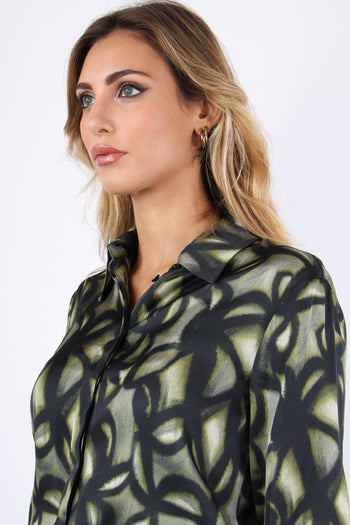 Camicia Fluida Tie Dye Dark Green - 7