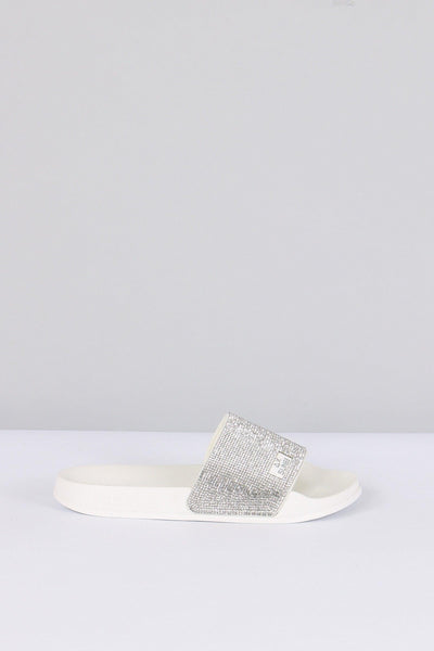 Ciabatta Fascia Strass Bianco