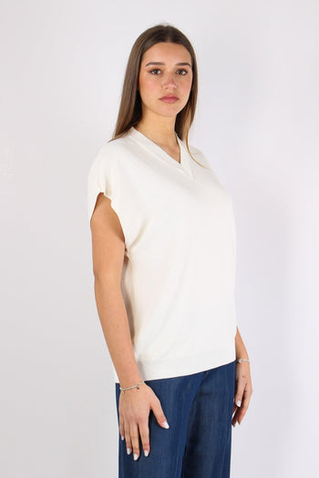 Maglia Manica Scesa Viscosa Latte - 6