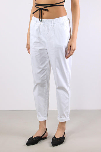 Chino Elastico Rasatello Bianco - 3