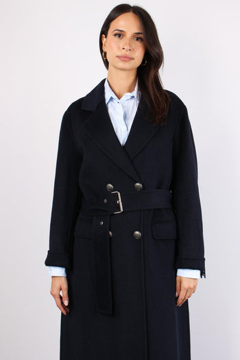 Cappotto Cinturato Frange Blu - 4