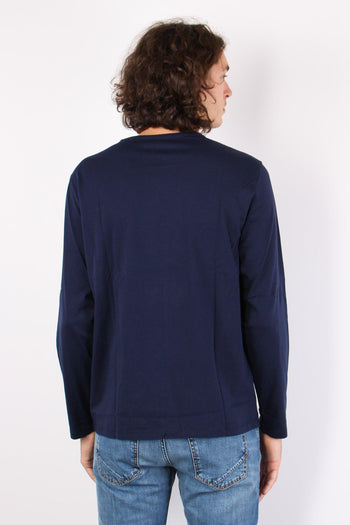 T-shirt Basica Manica Lunga Navy Blue - 3