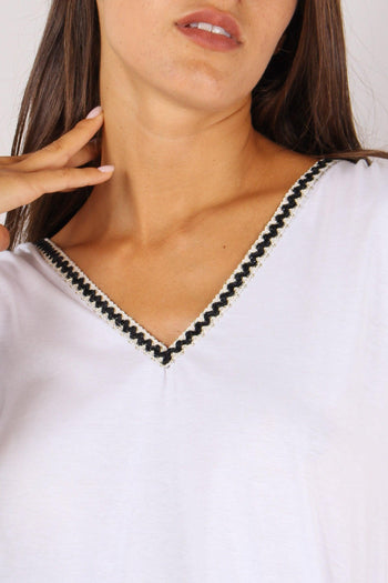 T-shirt Passamanneria Spalla Bianco - 7
