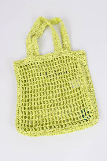 Shopping Rafia Logo Ricamo Lime - 4