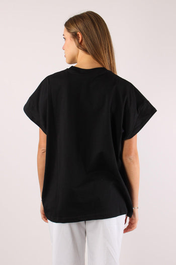 T-shirt Over Scritta Black/white - 5