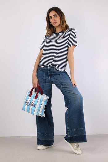 T-shirt Riga Logo Bianco/blu - 5