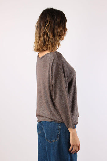 Maglia Scavo Barca Lurex Cioccolato - 6