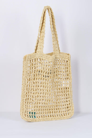 Shopping Rafia Logo Ricamo Naturale - 2