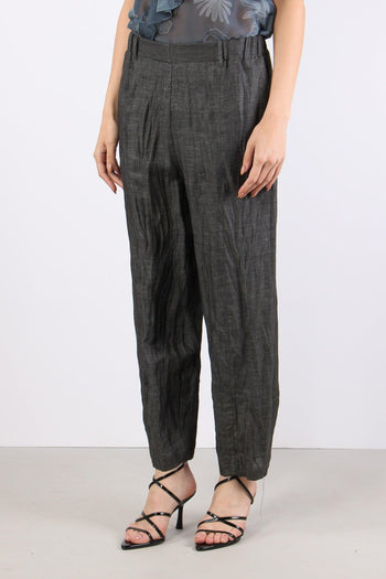 Pantalone Elastico Cuciture Grigio - 4