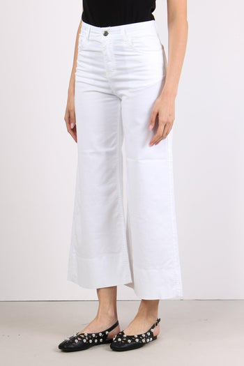 Pantalone Cropped Orlo Alto Bianco - 3