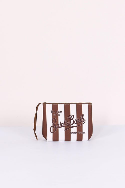 Aline Pochette Righe Moro/bianco