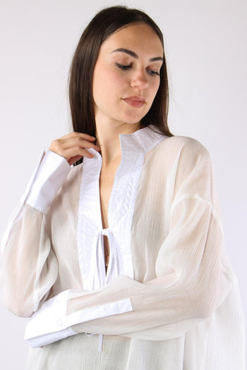 Camicia Chiusura Fiocco White - 8