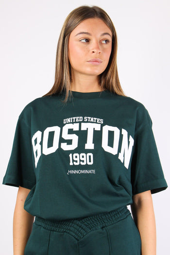 T-shirt Over Boston Verde Bosco - 6