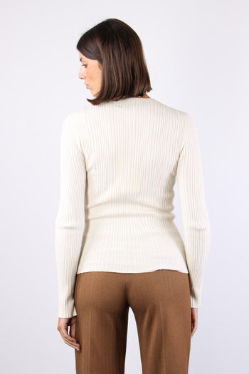 Maglia Girocollo Viscosa Canet Latte - 3