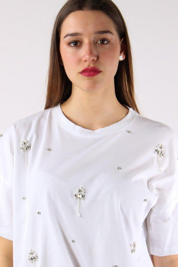 T-shirt Applicazione Fiore Cri Bianco - 7