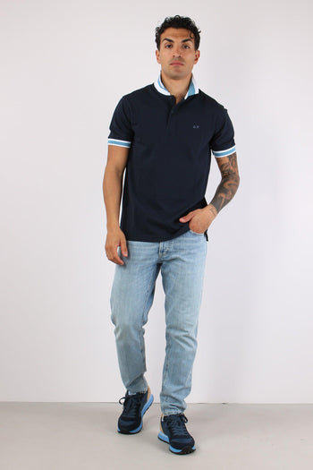 Polo Collo Bicolor Blue Navy - 5