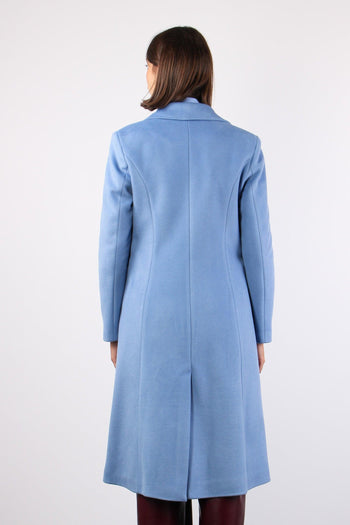 Cappotto Lungo Sfiancato Azzurro Polvere - 4