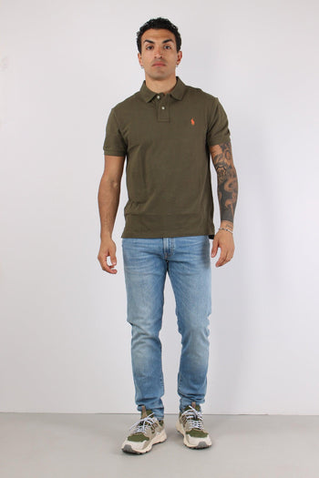 Polo Slim Fit Mesh Canopy Olive - 5