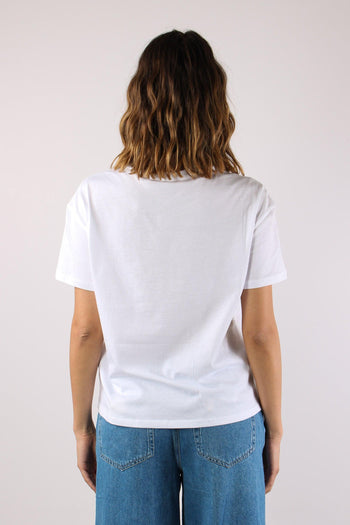 T-shirt Scritta Applicazioni Bianco Liujo - 5