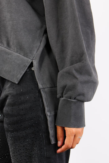 Felpa Vintage Rock & Roll Nero Slavato - 7