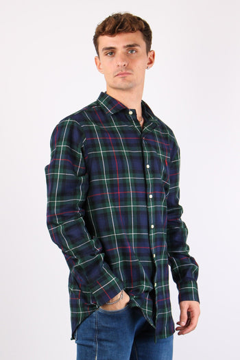 Camicia Check Twill Evergreen/red - 4