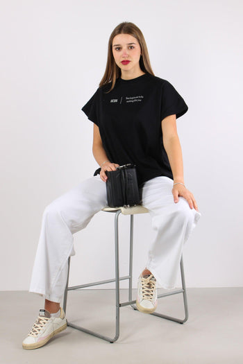 T-shirt Over Scritta Black/white - 6