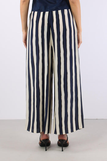 Nirvana Pantalone Cropped Riga Blu/bianco - 4
