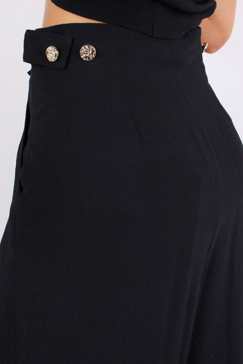 Pantalone Bottoni Gioiello Nero - 8
