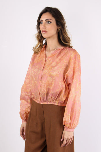 Camicia Mussola Stampa Rosa/giallo - 3