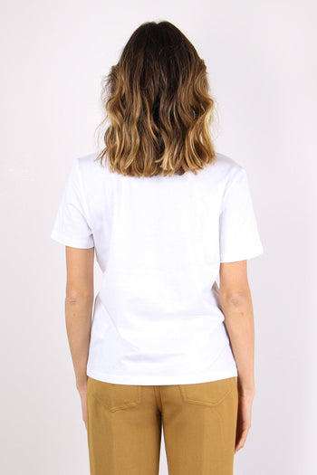 T-shirt Ricamo Collo Bianco - 4