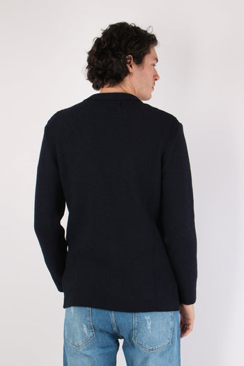 Giacca In Maglia Blu Navy - 5