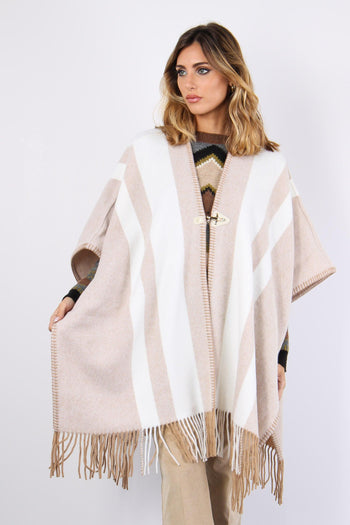 Cappotto Inserto Frange Cangio Beige - 7