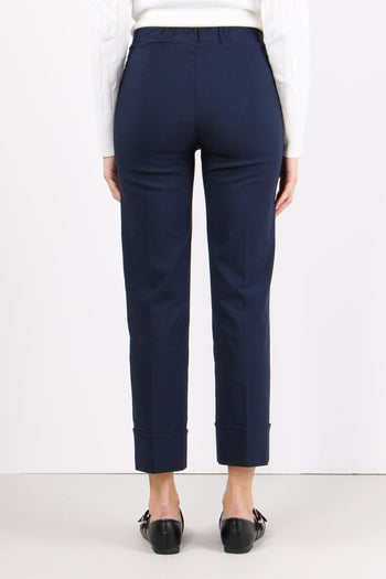 Pantalone Bengalina Risvolto Blu - 4
