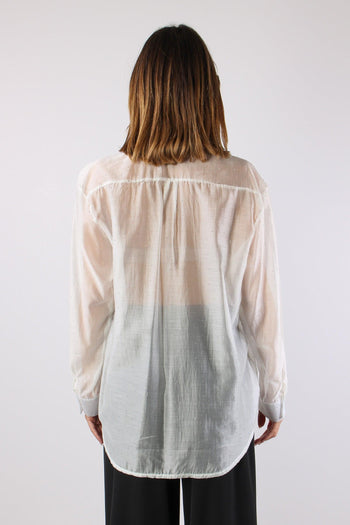 Camicia Over Mussola Strass Bianco - 5