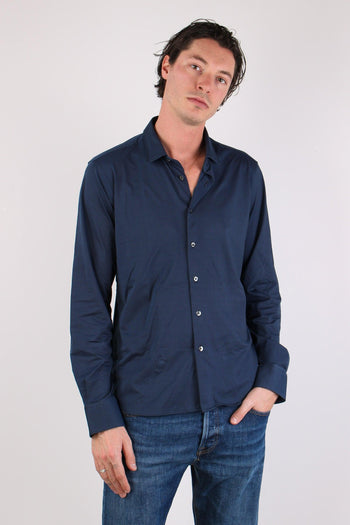 Camicia Tessuto Tecnico Micro Fantasia Dark Blue - 5