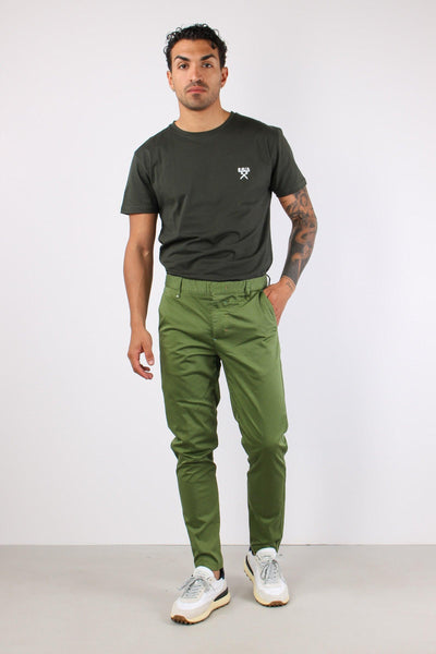 Pantalone Chino Rasatello Verde Scuro