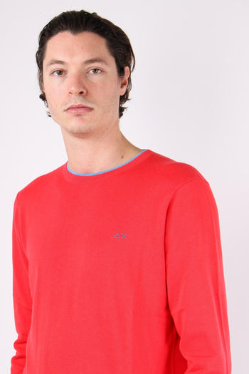 Girocollo Cotone Profilo Rosso - 5